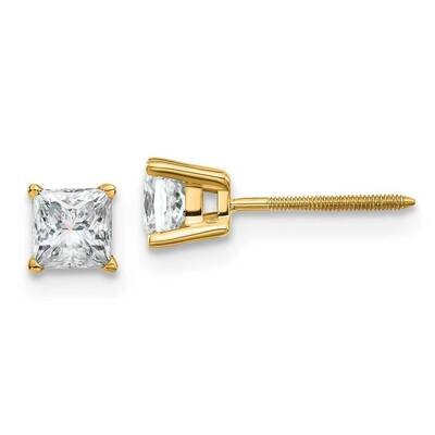 3/4ct. 4.0mm Princess G H I True Light Moissanite Earrings 14k Gold YG365-8MT, MPN: YG365-8MT, 1911…