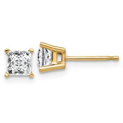 1ct. 4.5mm Princess G H I True Light Moissanite Earrings 14k Gold YG364-9MT, MPN: YG364-9MT, 191101…
