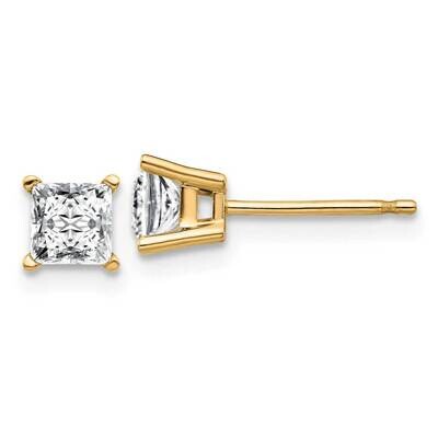 3/4ct. 4.0mm Princess G H I True Light Moissanite Earrings 14k Gold YG364-8MT, MPN: YG364-8MT, 1911…