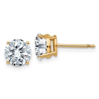 2ct. 6.5mm Round D E F Pure Light Moissanite Earrings 14k Gold YG326-12MP, MPN: YG326-12MP, 1911010…