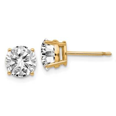 2ct. 6.5mm Round J-K Color Moissanite Earrings 14k Gold YG326-12MB, MPN: YG326-12MB,