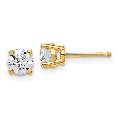 1ct. 5.0mm Round G H I True Light Moissanite Earrings 14k Gold YG324-7MT, MPN: YG324-7MT, 191101178…