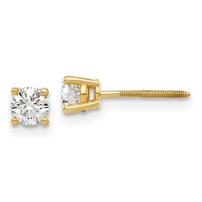 1/2ct. 4.0mm Round G H I True Light Moissanite Screwback Earrings 14k Gold YG327-6MT, MPN: YG327-6M…