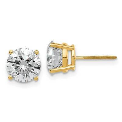 3ct 7.5mm Round G H I True Light Moissanite Screwback Earrings 14k Gold YG327-14MT, MPN: YG327-14MT,