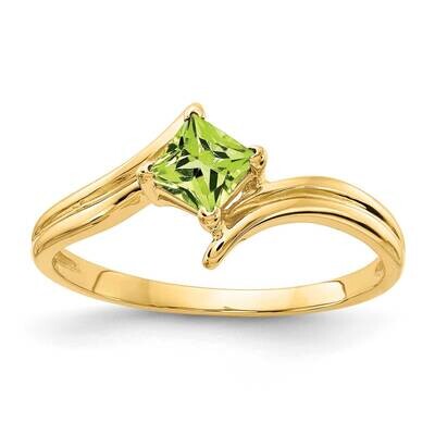4mm Princess Cut Peridot Ring 14k Gold Y4781PE, MPN: Y4781PE, 883957663197