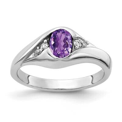 6x4mm Oval Amethyst A Diamond Ring 14k White Gold Y2107AM/A, MPN: Y2107AM/A, 883957705750