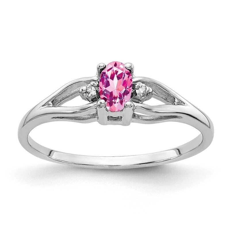 5x3mm Oval Pink Sapphire AA Diamond Ring 14k White Gold Y2080SP/AA, MPN: Y2080SP/AA, 883957704951