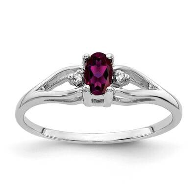 5x3mm Oval Rhodolite Garnet AA Diamond Ring 14k White Gold Y2080RG/AA, MPN: Y2080RG/AA, 883957705187