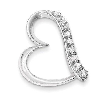 Sterling Silver Diamond Heart Pendant QP1373