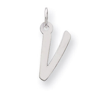 Initial V Charm Sterling Silver QC5094V, MPN: QC5094V, 191101533563
