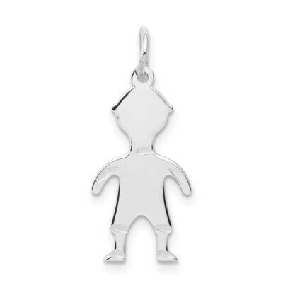 .018 Depth Engravable Boy Charm 14k White Gold XM100/18W, MPN: XM100/18W, 883957604688
