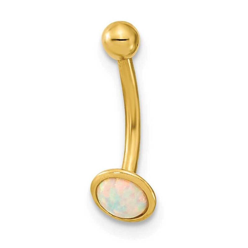 16 Gauge Created Opal Eyebrow Ring Body Jewelry 14k Gold BD170