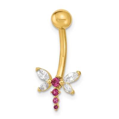 14 Gauge DragoNFLy CZ Diamond Belly/Navel Ring Body Jewelry 14k Gold BD211, MPN: BD211, 883957810256