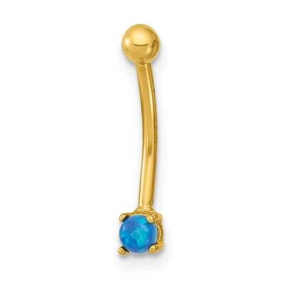 16 Gauge Blue CZ Diamond Eyebrow Ring Body Jewelry 14k Gold BD169, MPN: BD169,