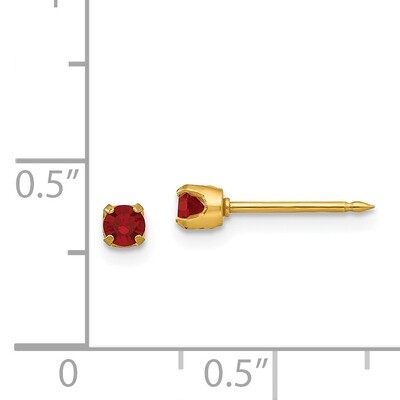 3mm July Crystal Birthstone Post Earrings 14k Gold 99E, MPN: 99E,