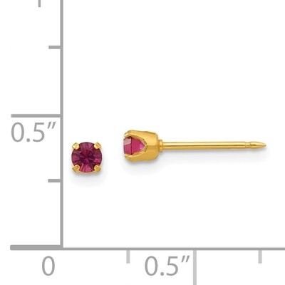 3mm February Crystal Birthstone Post Earrings 14k Gold 94E, MPN: 94E,