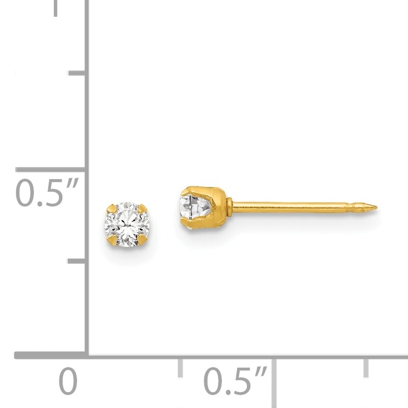 April Crystal Birthstone Earrings 24k Gold-plated 84E