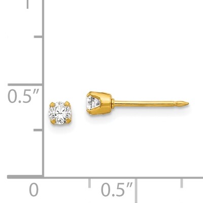 3mm Cubic Zirconia Earrings 14k Gold 7E, MPN: 7E, 11561000071