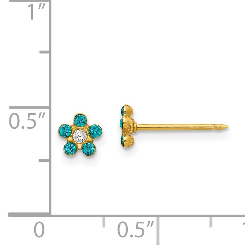 December Crystal Birthstone Earrings 14k Gold 792E