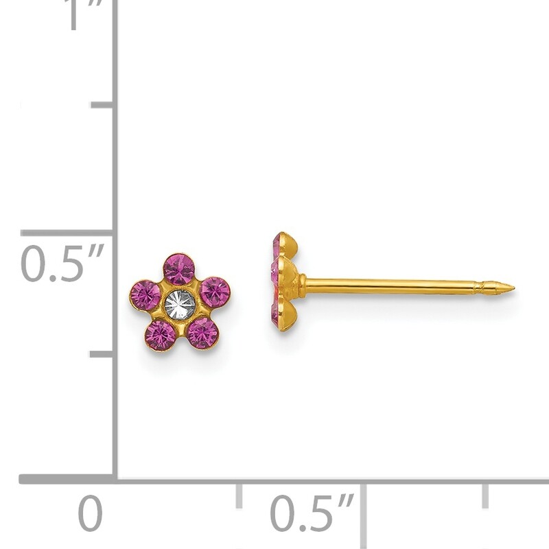 February Crystal Birthstone Earrings 14k Gold 782E
