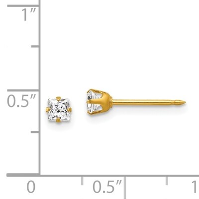 3mm Square Earrings 14k Gold 73E, MPN: 73E, 11561000736