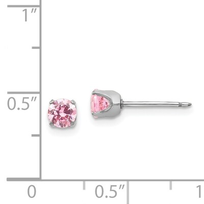 5mm WG Pink Ice Cubic Zirconia Earrings 14k White Gold 67E, MPN: 67E,
