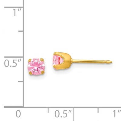 5mm Pink Ice Cubic Zirconia Earrings 14k Gold 66E, MPN: 66E,