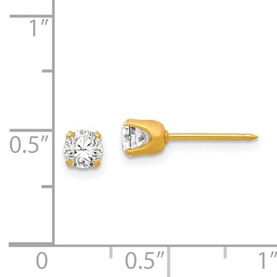 5mm Cubic Zirconia Earrings 14k Gold 64E, MPN: 64E, 11561000644