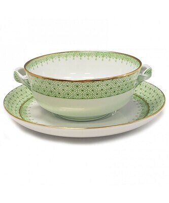 Mottahedeh Apple Lace Cream Soup &amp; Saucer S1355, MPN: S1355,