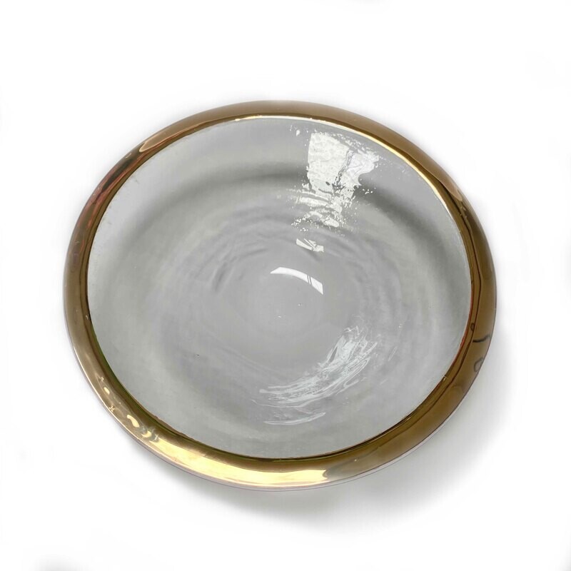 Annieglass Roman Antique Medium Serving Bowl Gold G245