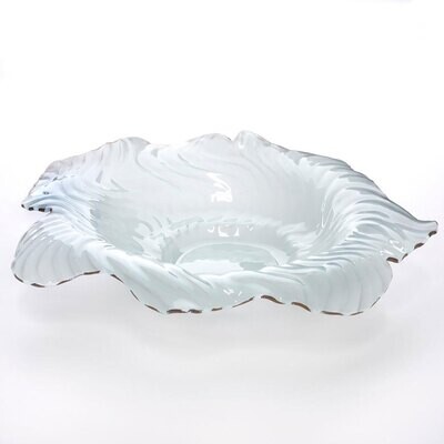 Annieglass Poppy Large Bowl Frosted 24k Gold Trim PP115, MPN: PP115, UPC: