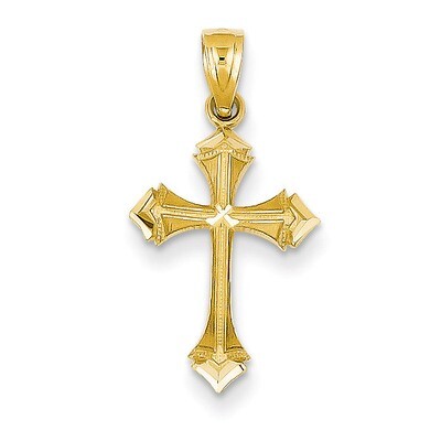 Passion Cross Charm 14k Gold Diamond-cut C3811, MPN: C3811, 886774022963