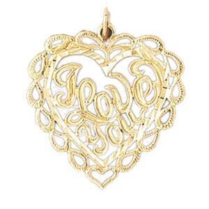 Dazzlers Jewelry I Love You Pendant Necklace Charm Bracelet in Yellow, White or Rose Gold 10182, MP…