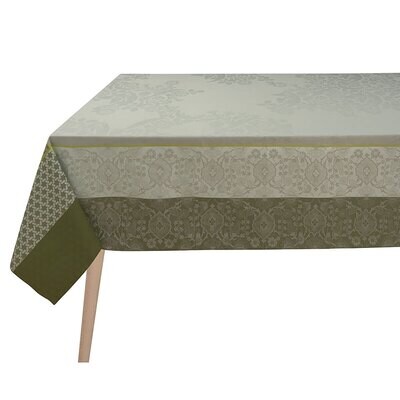 Le Jacquard Francais Voyage Iconique Enduit Green Coated Tablecloth 69 x 69 Inch 28575, MPN: 28575,…