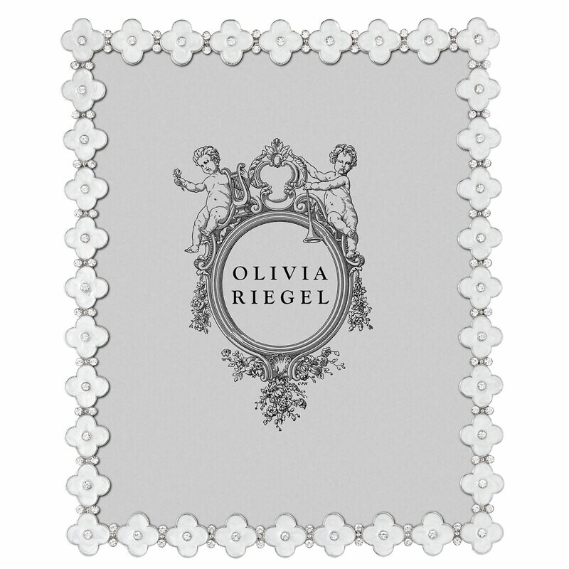 Olivia Riegel White Enamel Clover 8 x 10 Inch Picture Frame RT4876