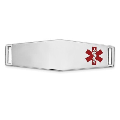 Epoxy Enameled Medical ID Off Ctr Soft Diamond Shape Plate # 820 14k white Gold XM657W, MPN: XM657W…