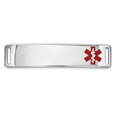 Epoxy Enameled Medical ID Off Ctr Plate # 820 14k white Gold XM658W, MPN: XM658W, 191101439513