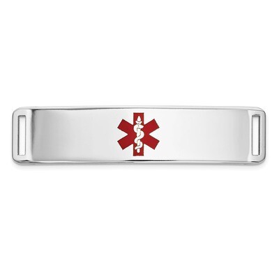 Epoxy Enameled Medical ID Ctr Plate # 820 14k white Gold XM656W, MPN: XM656W, 191101439476