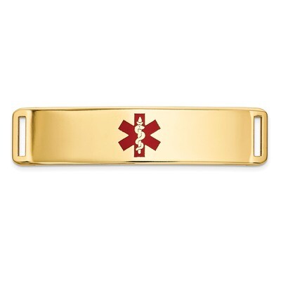 Epoxy Enameled Medical ID Ctr Plate # 820 14k Gold XM656, MPN: XM656, 191101439469