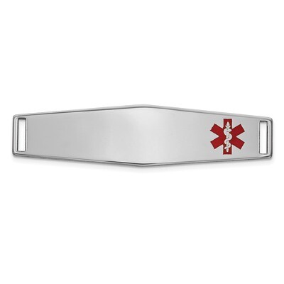 Epoxy Enameled Medical ID Off Ctr Soft Diamond Shape Plate # 819 14k white Gold XM653W, MPN: XM653W…