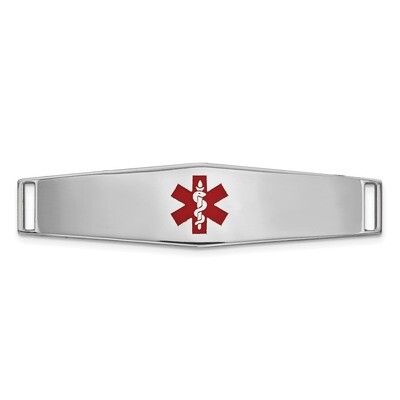 Epoxy Enameled Medical ID Ctr Soft Diamond Shape Plate # 819 14k white Gold XM651W, MPN: XM651W, 19…