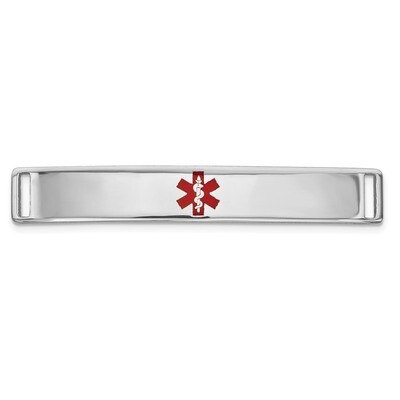 Epoxy Enameled Medical ID Ctr Plate # 818 14k white Gold XM648W, MPN: XM648W, 191101439315