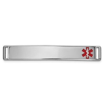 Epoxy Enameled Medical ID Off Ctr Plate # 818 14k white Gold XM650W, MPN: XM650W, 191101439353