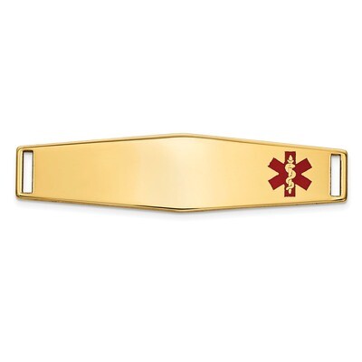 Epoxy Enameled Medical ID Off Ctr Soft Diamond Shape Plate # 819 14k Gold XM653, MPN: XM653, 191101…