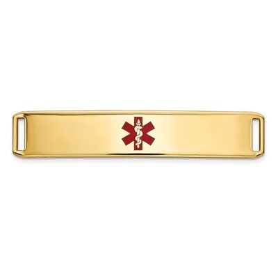 Epoxy Enameled Medical ID Ctr Plate # 819 14k Gold XM652, MPN: XM652, 191101439384