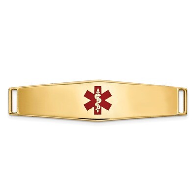 Epoxy Enameled Medical ID Ctr Soft Diamond Shape Plate # 819 14k Gold XM651, MPN: XM651, 1911014393…