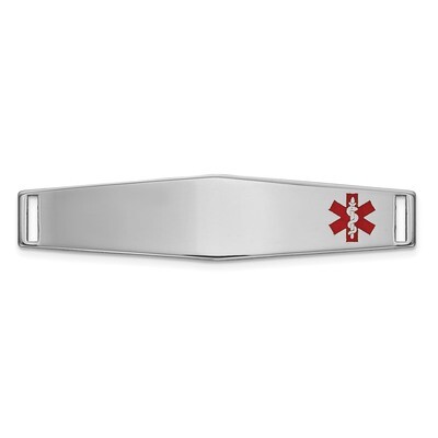 Epoxy Enameled Medical ID Off Ctr Soft Diamond Shape Plate # 818 14k white Gold XM649W, MPN: XM649W…