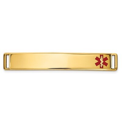 Epoxy Enameled Medical ID Off Ctr Plate # 818 14k Gold XM650, MPN: XM650, 191101439346