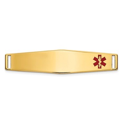 Epoxy Enameled Medical ID Off Ctr Soft Diamond Shape Plate # 818 14k Gold XM649, MPN: XM649, 191101…
