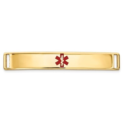 Epoxy Enameled Medical ID Ctr Plate # 818 14k Gold XM648, MPN: XM648, 191101439308